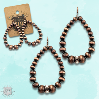 Burnished bead teardrop earring