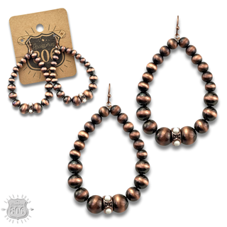 Burnished bead teardrop earring