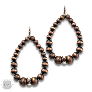 Burnished bead teardrop earring