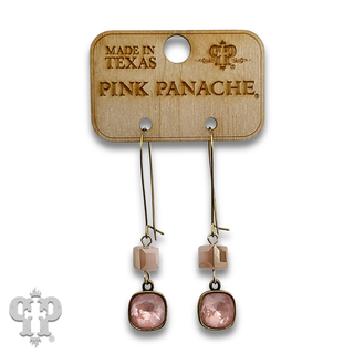 Square crystal bead earring with crystals from Swarovski®-LC