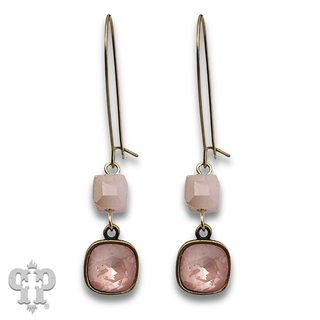 Square crystal bead earring with crystals from Swarovski®-LC
