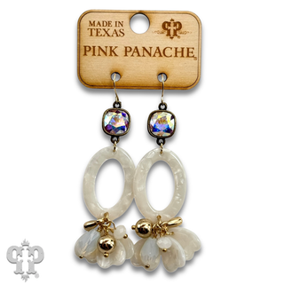 Swirl design oval earring with Austrian crystal