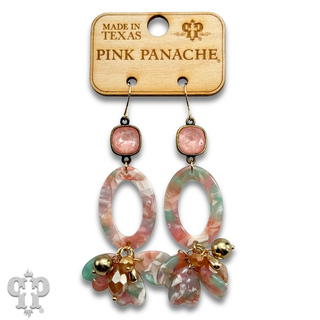 Swirl design oval earring with Austrian crystal