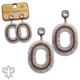 Acrylic swirl and rhinestone oval earring with crystals from Swarovski® - LC