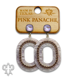 Acrylic swirl and rhinestone oval earring with crystals from Swarovski® - LC