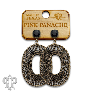 Thread woven oval earring with with crystals from Swarovski®-LC