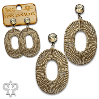 Thread woven oval earring with with crystals from Swarovski®-LC