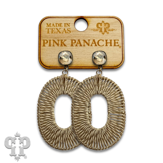Thread woven oval earring with with crystals from Swarovski®-LC