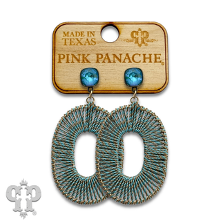 Thread woven oval earring with with crystals from Swarovski®-LC