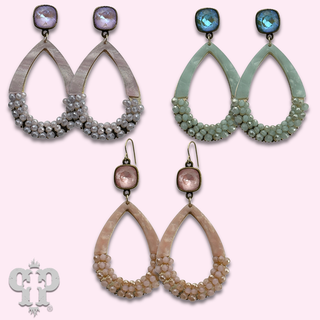 Acrylic swirl teardrop with with crystals from Swarovski®-LC