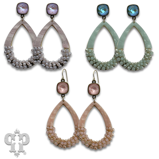 Acrylic swirl teardrop with with crystals from Swarovski®-LC