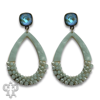 Acrylic swirl teardrop with with crystals from Swarovski®-LC