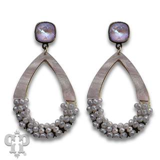 Acrylic swirl teardrop with with crystals from Swarovski®-LC