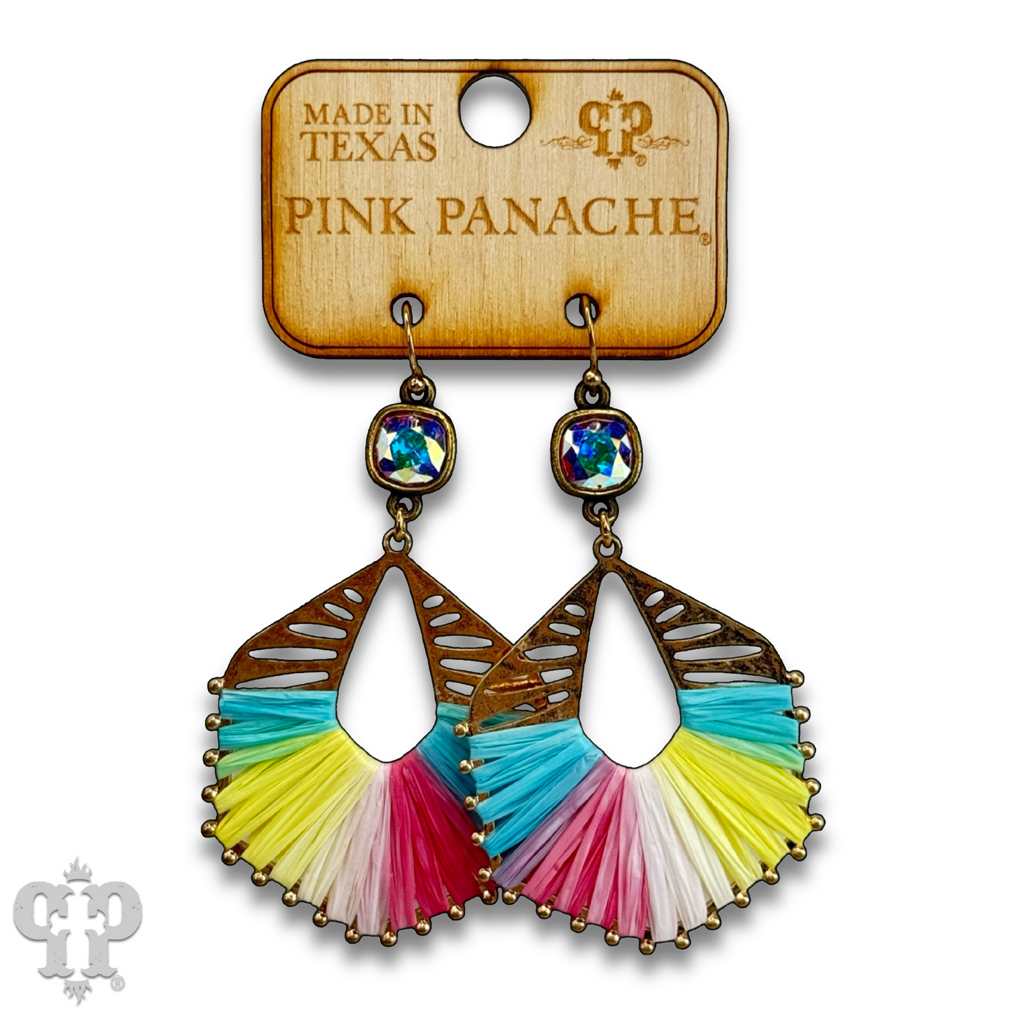 Hexagon shape earring with Austrian crystal