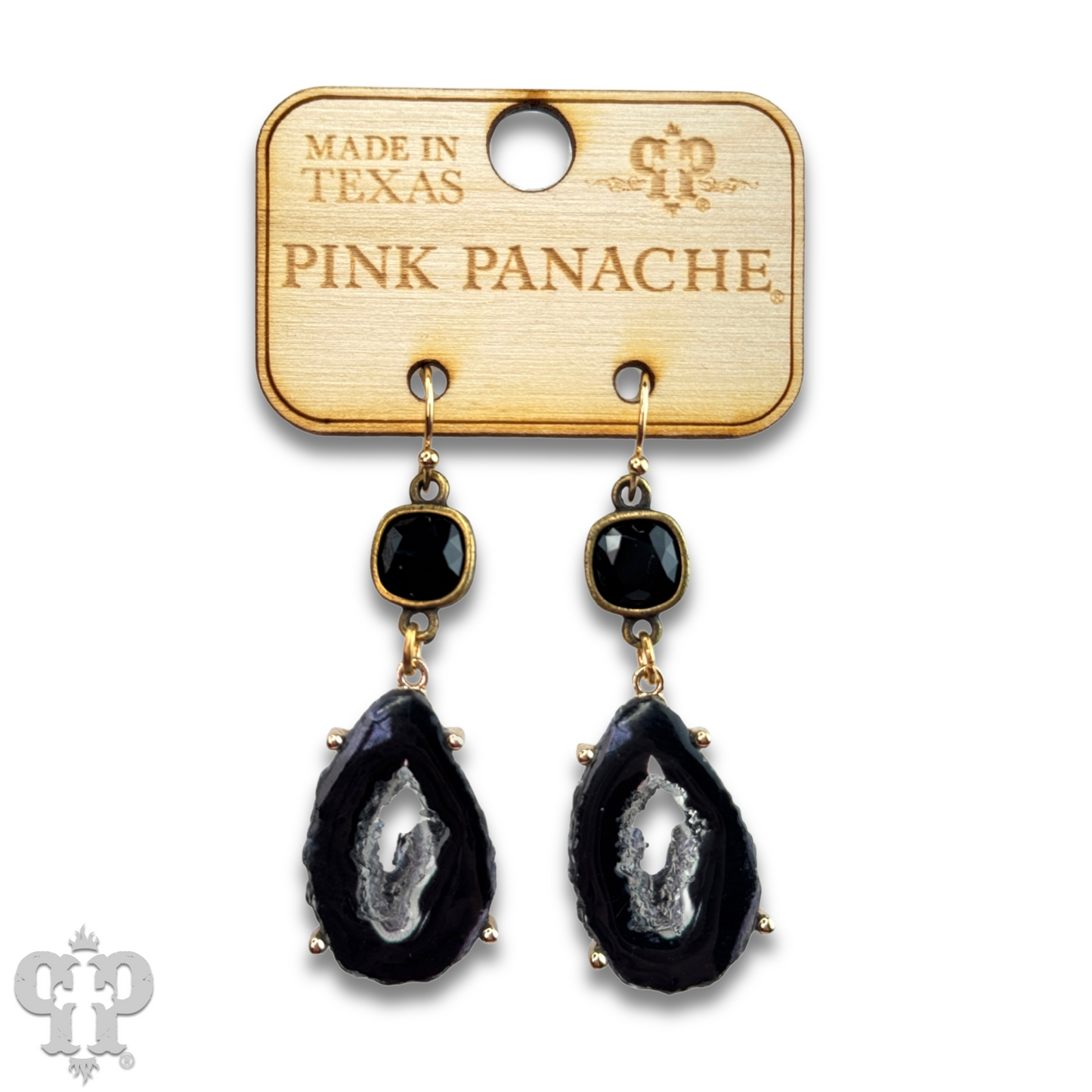 Druzy earring with Austrian crystal