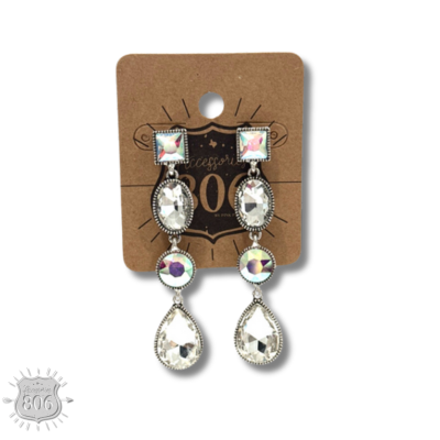 Rhinestone drop earring