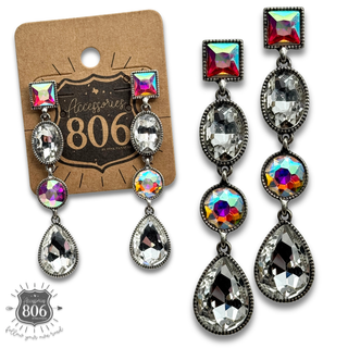 Western rhinestone drop earring