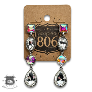 Western rhinestone drop earring