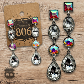 Western rhinestone drop earring