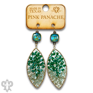 Bead woven diamond shape earring with Austrian crystal