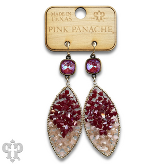Bead woven diamond shape earring with Austrian crystal