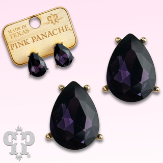 Rhinestone teardrop post earring