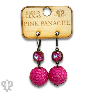 Crystal ball earring with Austrian crystal