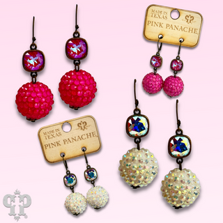 Crystal ball earring with Austrian crystal