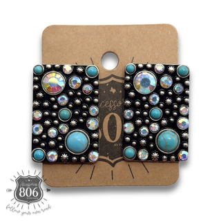 Western burnished rectangle earring