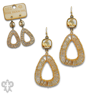 Tube bead wrapped earring with Austrian crystal