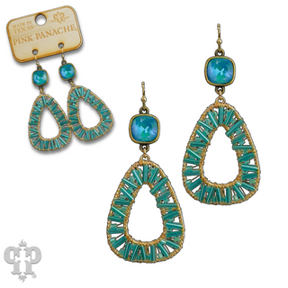 Tube bead wrapped earring with Austrian crystal