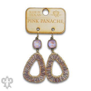 Tube bead wrapped earring with Austrian crystal