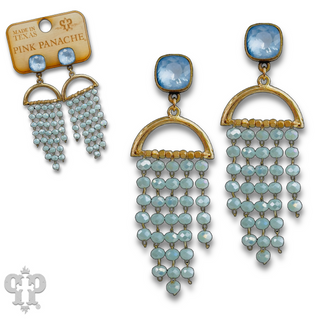 Waterfall beaded earring with Austrian crystal