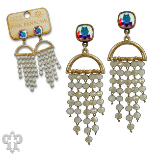 Waterfall beaded earring with Austrian crystal