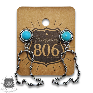 Western barbed wire boot earring