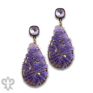 Ruffled sequin earring with Austrian crystal