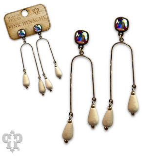 Golden arch earrings with Austrian crystal