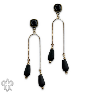 Golden arch earrings with Austrian crystal