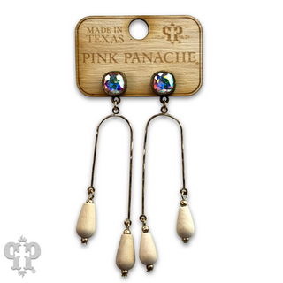 Golden arch earrings with Austrian crystal