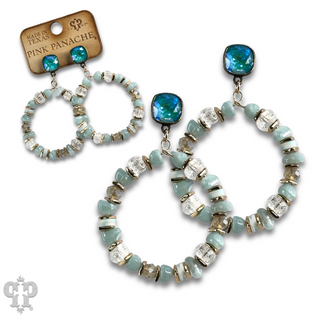 Beaded circle earring with Austrian crystal