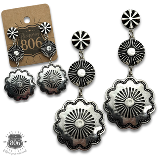 Western silver drop earring - LC