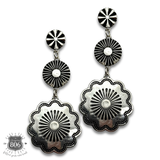 Western silver drop earring - LC