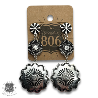 Western silver drop earring - LC
