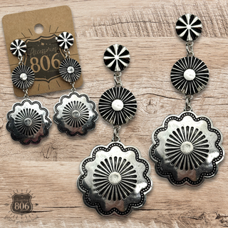 Western silver drop earring - LC