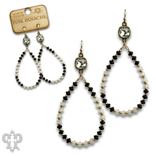 Mixed color saucer bead teardrop earring with Austrian crystal