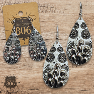 Western cactus teardrop earring