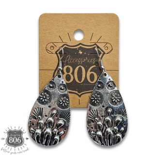 Western cactus teardrop earring