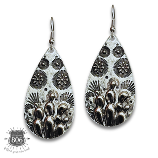 Western cactus teardrop earring
