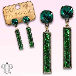 Glitter bar earring with Austrian crystal
