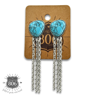 Western chain fringe earring
